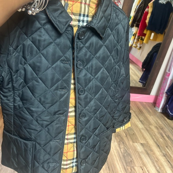 Burberry Black Quilted Jacket with Button Closure - Picture 4 of 4